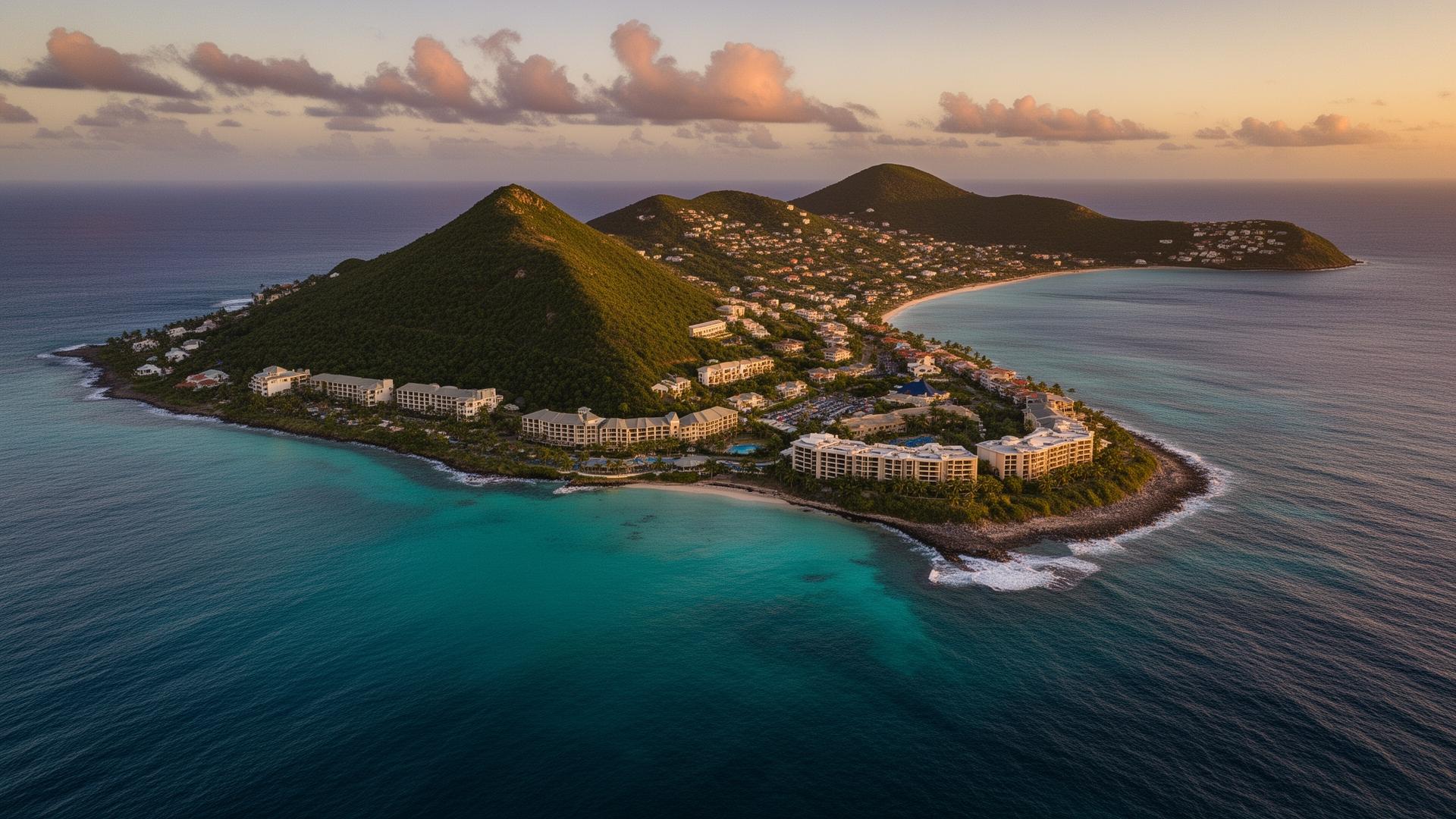Aerial view of Frigate Bay, Saint Kitts — host nation of CIS27